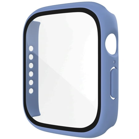 2 Pack Hard PC Case Compatible with Apple Watch Series 6 SE Series 5 Series 4 42mm with Tempered Glass Screen Protector, Full Coverage, Touch Sensitive, Ultra-Thin HD Bumper - Baby Blue