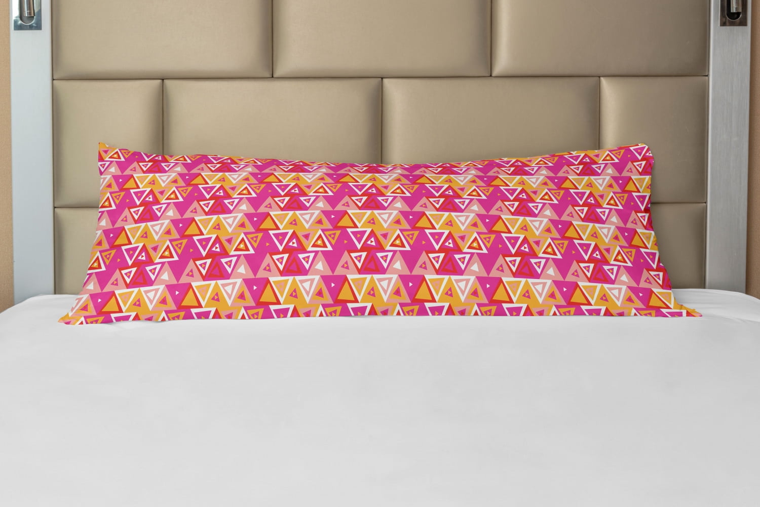 Geometric Body Pillow Case Cover with Zipper, Abstract Triangles