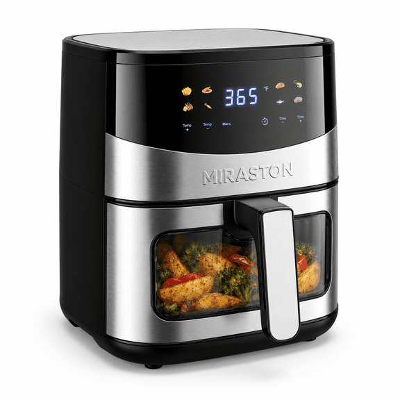 MIRASTON 6.5-Quart Digital Air Fryer with Viewing Window and 8 Presets