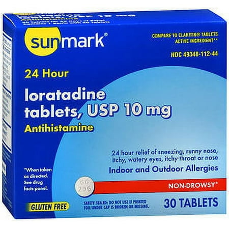 Sunmark Loratadine 24 Hour Tablets, 10 mg, 30 Count