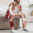 thumbnail image 5 of Mens Pajamas Set, Big Lilies Flowers Button Down Long Sleeve Loungewear Sleepwear Pjs sets for Men, 5 of 5