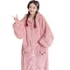 thumbnail image 3 of Pijamas de franela para mujer, bata y pantalones de manga larga con dibujos animados, ropa para el hogar, 2 piezas, Invierno, 3 of 4