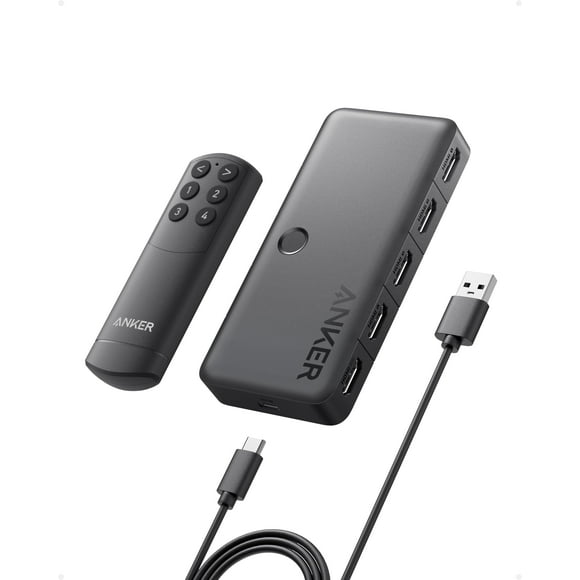 Anker HDMI Switch, 4K@60Hz HDMI Switcher, 4 in 1 Out with Smooth Finish, Supports HDR/3D/Dolby/DTS, Compatible with Laptops,PC,Xbox,PS5/PS4,Projector