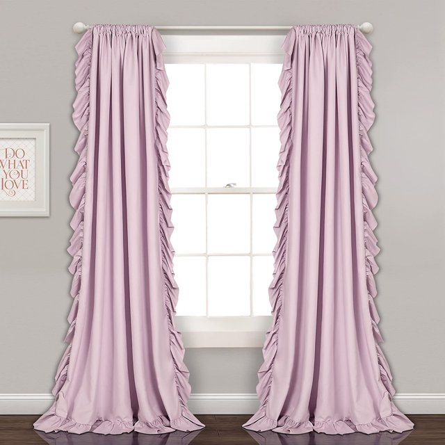 Lush Decor Reyna Lilac Window Panel Curtain Set for Living, Dining Room, Bedroom (Pair)), 84” x 54”,