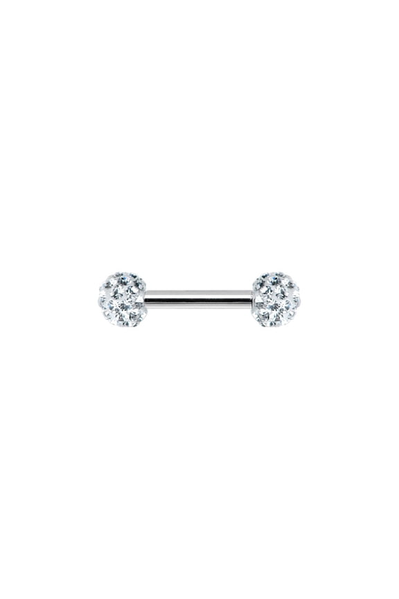 Pair of Nipple Rings Piercing Barbell w/ Ferido CZ Gem Ends - 9 Colors Available