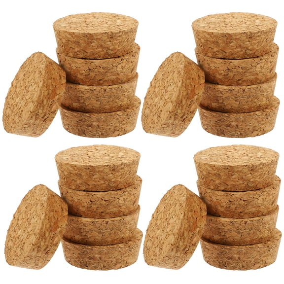 Tineasur 20Pcs Light Brown Cork Stoppers for Wine Bottles Cone Designed Airtight Seal
