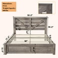 thumbnail image 6 of Merluxy Full Size Farmhouse Bed Frame with Barn Door Headboard, Platform Bed Frame with Wood Slats, Under Bed Storage Space, Rustic Gray, 6 of 8
