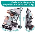 thumbnail image 3 of Carriola Doble para Gemelos, Carriola Doble con Ajustable en 3 Posiciones, Arnés de Seguridad de 5 Puntos, Implementación en Ambas Direcciones, Capota UPF50+, Plegado, 78*66*101cm (Mezcla), 3 of 9
