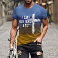thumbnail image 5 of Bjutir T-Shirts for Men Fashion Casual Short Sleeve Pullover T Shirt Printed Top Light Blue 2Xl, 5 of 6