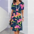 thumbnail image 7 of 2024 New Women‘s Dresses Floral Printed Summer Elegant Midi Dresses Feamle Short Sleeve Dress Fashion Oversized Clothes, 7 of 7