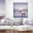 thumbnail image 4 of Designart Huge Reindeer Standing in Snow - Animal Throw Pillow - 12x20, 4 of 5