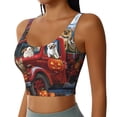thumbnail image 2 of Pofeuu Halloween Pets Pumpkins Print Sports Bra for Women Sexy Vest Yoga Running Gym Fitness Crop Bras Tops-Large, 2 of 8