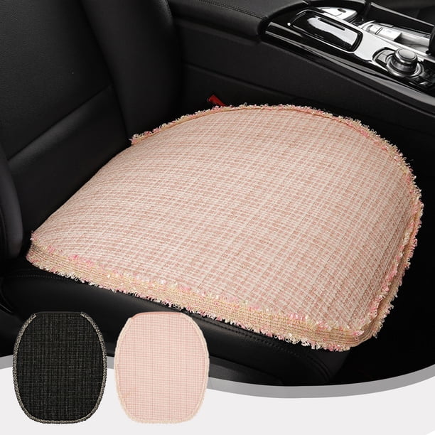 Cojín de asiento de coche - Funda transpirable de malla con orificios de ventilación, confort 4-estaciones, 21,65x18,89 pulgadas, negro o rosa