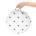 thumbnail image 2 of Sea Animals Round Floor Cushion with Handle, Pattern of Shark Fins Speedy Fish Hunting Minimalistic Design Art Print, Decorative Pillow for Living Room & Dorms, 18" Round, White Black, by Ambesonne, 2 of 4