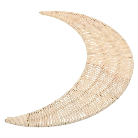 Worgeous Handmade Rattan Moon Wall Art Rustic Boho Moon Ornament Wicker Hanging Decor Nursery Hanging Decoration Rustic Wall Decoration