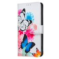 thumbnail image 3 of Leather For Apple iPhone 17e / 16e 6.1-inch Wallet Case Butterflys&Flowers, With Card Holder,Wristband,Magnetic Clasp Kickstand Folio Cover,Color-1,For iPhone 17e / 16e, 3 of 8
