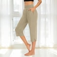 thumbnail image 2 of Women's High Waist Crop Pants Versatile Pull On Trousers for Summer Office Casual and Yoga Wear, 2 of 7