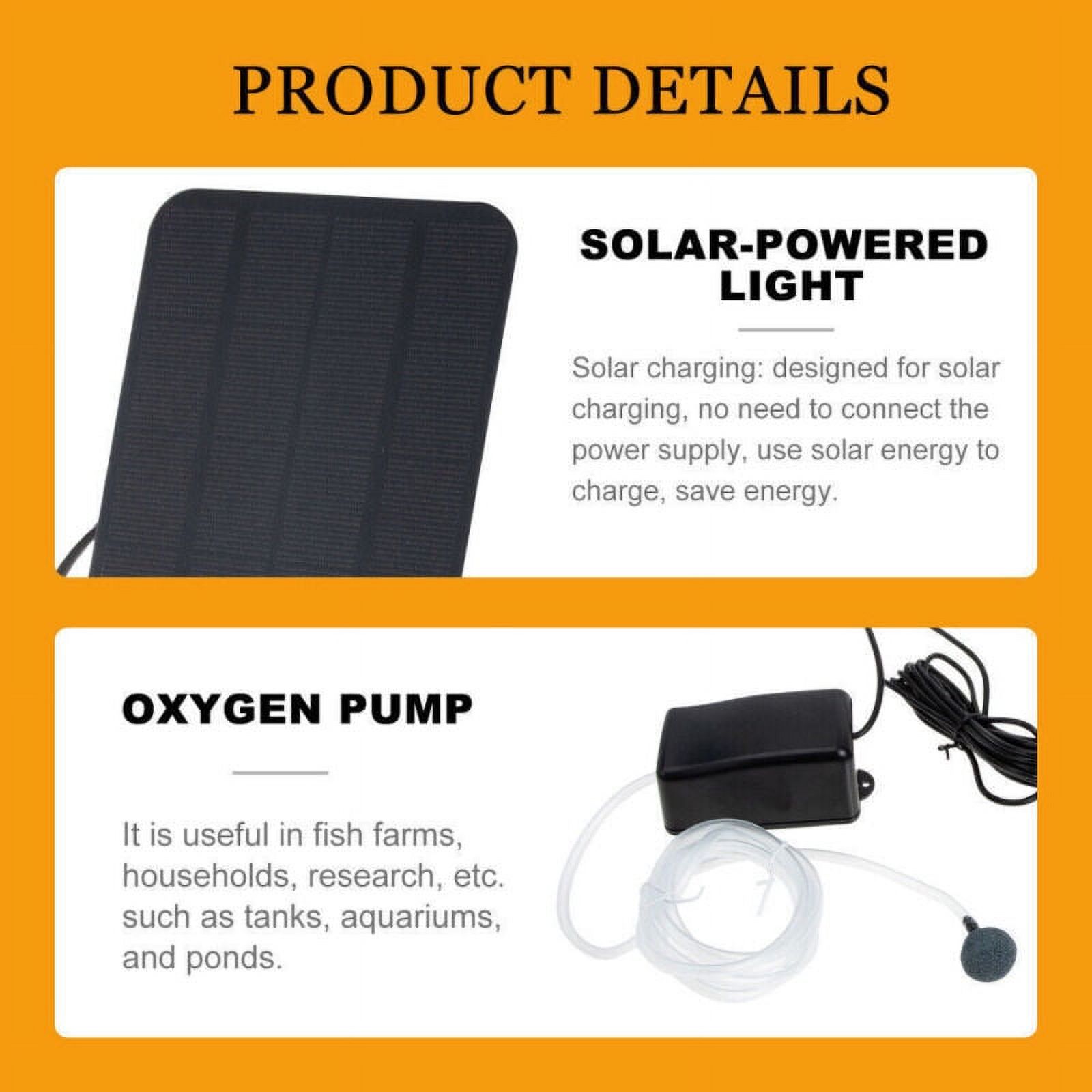 Solar Pond Oxygenator Solar Air Pump 2.5W Plug-in Solar Oxygen Pump Fish Tank Oxygenator 3Modes Aquarium Oxygen Aerator Air Pump Fishing Aerator With Pipe Air Bubble Stone For Garden Outdoor Pool Pond
