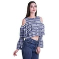 thumbnail image 3 of Moomaya Plus Size Cold Shoulder Top Printed Ladies Tops Blouses Women Party Tops, 3 of 4