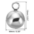 thumbnail image 2 of 100pcs Steel Bead Charm, 9mm Stainless Steel Ball Pendants Charm Metal Round Beads for Jewelry Making, Silver Tone, 2 of 7