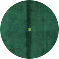 thumbnail image 1 of Ahgly Company Machine Washable Indoor Round Abstract Turquoise Blue Modern Area Rugs, 6' Round, 1 of 4