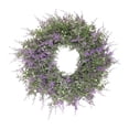 thumbnail image 2 of Corona de flores de lavanda de 18'' Corona floral Corona de primavera artificial para Exacum, 2 of 8