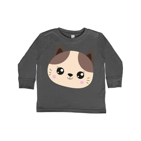 

Inktastic Cute Cat Little Cat Cat Head Brown Cat Gift Toddler Boy or Toddler Girl Long Sleeve T-Shirt