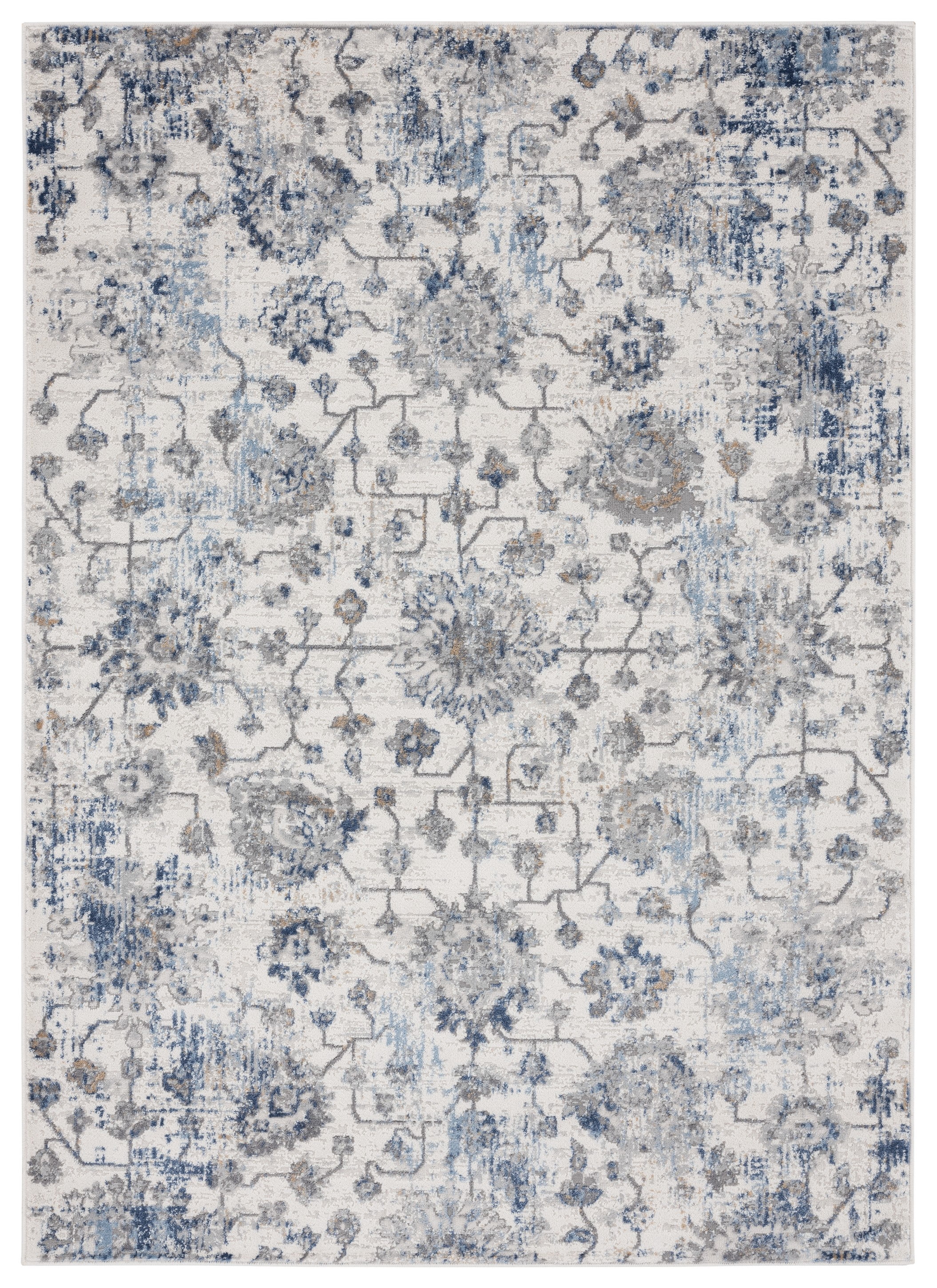 United Weavers Dawson Fireboard Transitional Trellis Runner Rug, Blue, 2'7" x 7'4"