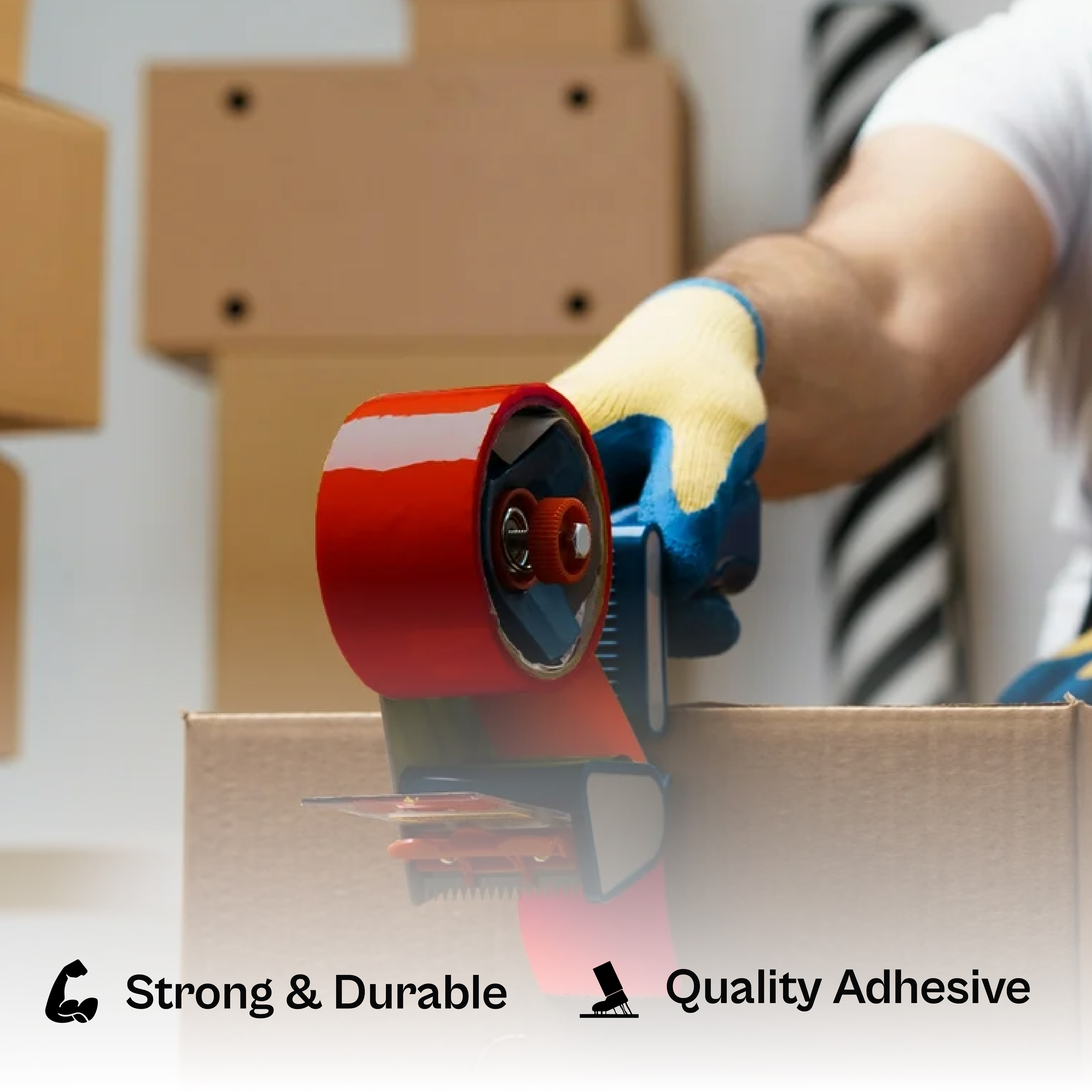 Shield Tape 6 Rolls - 2 Mil - Red Colored Packing Sealing Tape with Dispensar Convenient, Product Coding, Dating Inventory, Red, 3" x 55 Yards, 3" Core