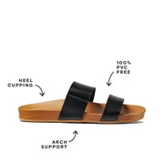 Reef Womens Sandals Cushion Vista, Black/Natural, 7