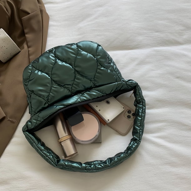 Bolsa Moda damas bolsos de mano algodón acolchado invierno axila hombro (verde) Likrtyny Para Estrenar