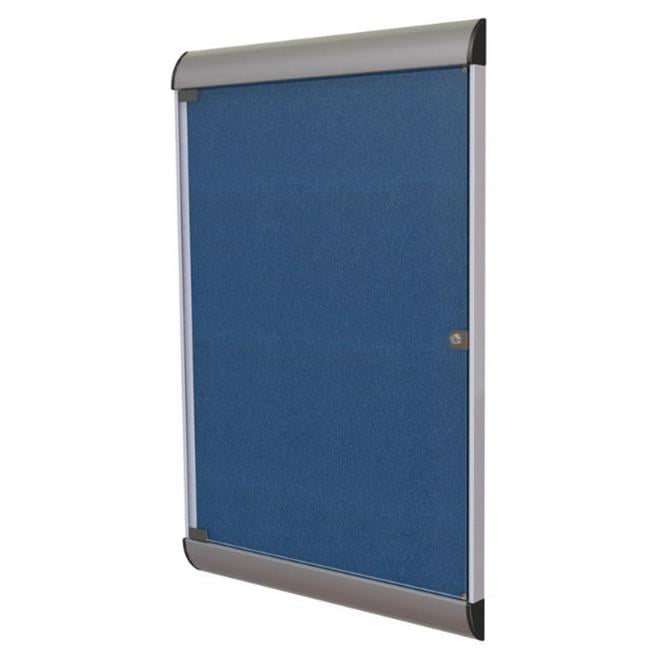 Ghent SILH20417 Silhouette Enclosed Navy Vinyl Bulletin Board Walmart
