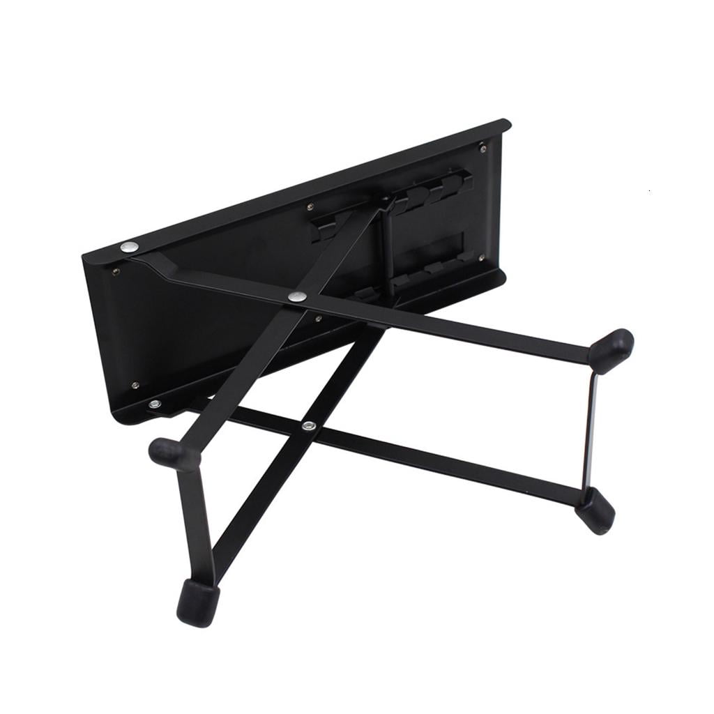 Yihuala Metal Guitar Footstool Foldable Footrest, Adjustable Height Wood Folding Guitar Pedal for Guitar Bass