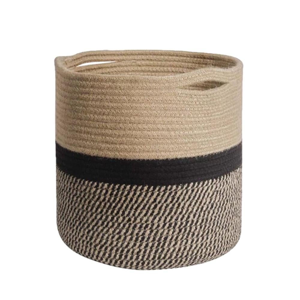 Cotton Rope Plant Basket Modern Indoor Flower Pot 11.8 Inches, Potted
