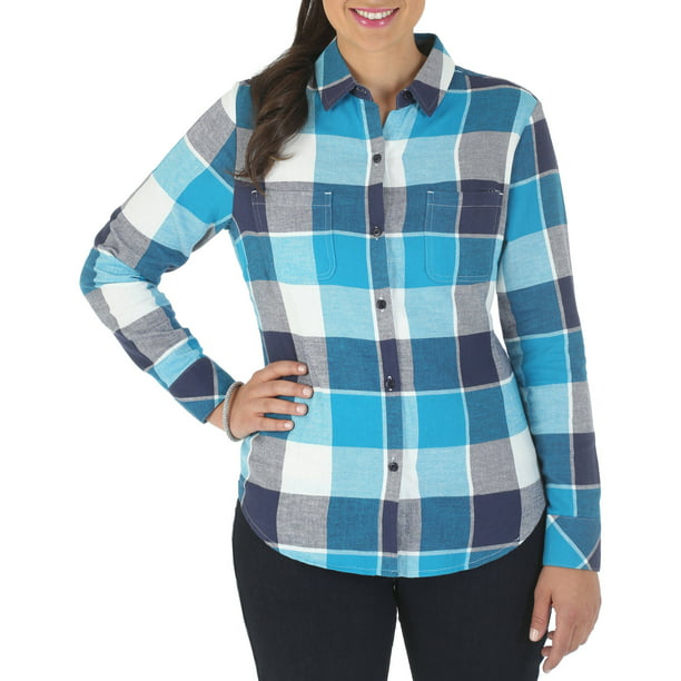 Women's Soft Flannel Plaid Shirt - Walmart.com