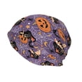 thumbnail image 2 of Logiee Vintage Halloween Black Cat Print Unisex Knit Beanie for Men Women Winter Hat,Beanies Skull Caps, 2 of 7