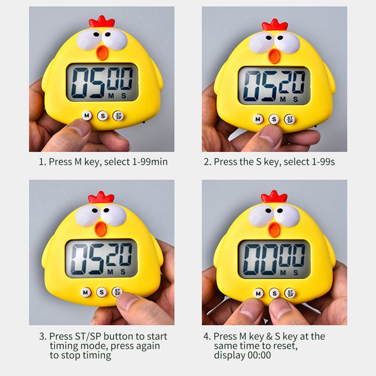 Kitchen Timer, Digital Timer for Cooking, Egg Timer, Cute Magnetic