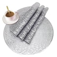 thumbnail image 6 of 4 Pcs Round PVC Placemats for Dining Table, 15 in Hollow Out Mats Vinyl Non-Slip Heat Insulation Kitchen Washable Table Mat Cup Mat Dinner Table Decoration Hotel Restaurant Home Decor – Silver, 6 of 8