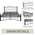 thumbnail image 3 of King Size Metal Bed Frame with Wrought Iron Headboard and Footboard, Victorian-Inspired Design, Underbed Storage, No Box Spring Required, Perfect for Classic and Modern Bedroom Décor, Black, 3 of 5