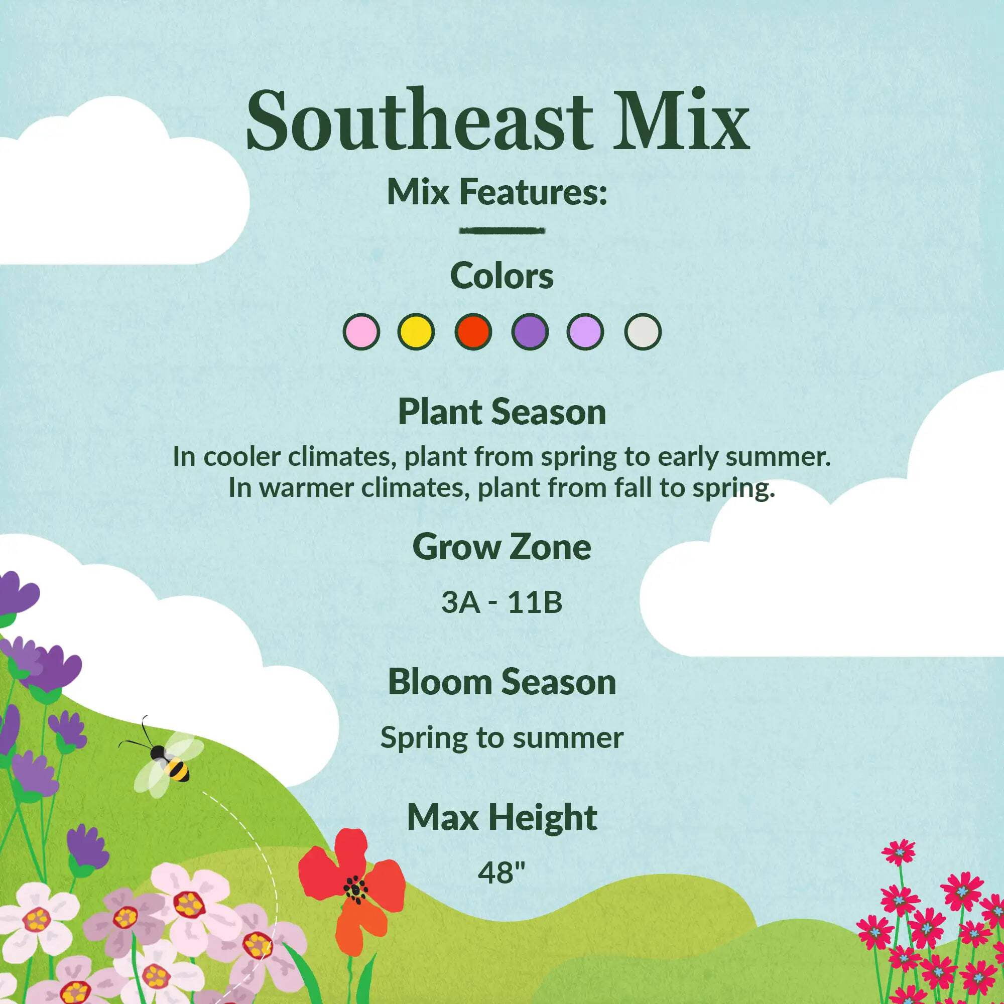 Ferry-Morse Southeast Mix Bulk Wildflower Seeds, 1lb