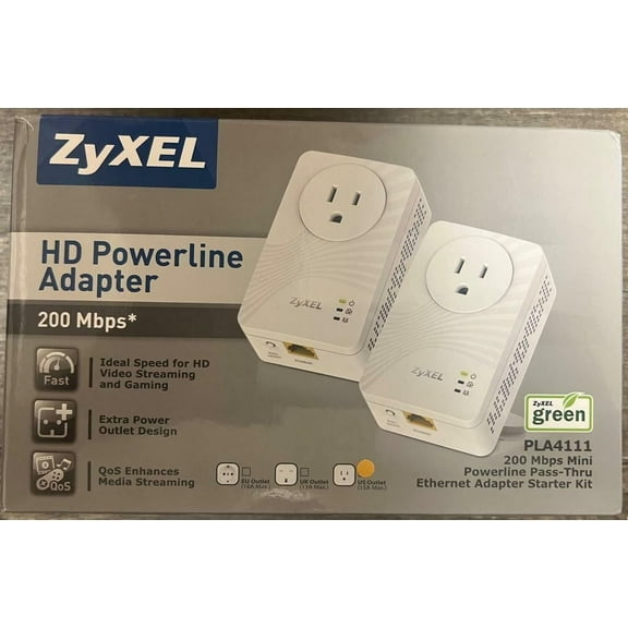 200 Mbps Mini Powerline Pass-Thru Ethernet Adapter