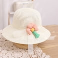 thumbnail image 3 of 56-58 cm circunferencia del sombrero protector solar femenino sombrero de paja y bolsa de paja conjunto con cuerda a prueba de viento lindo sombrero protector solar de salida, 3 of 5