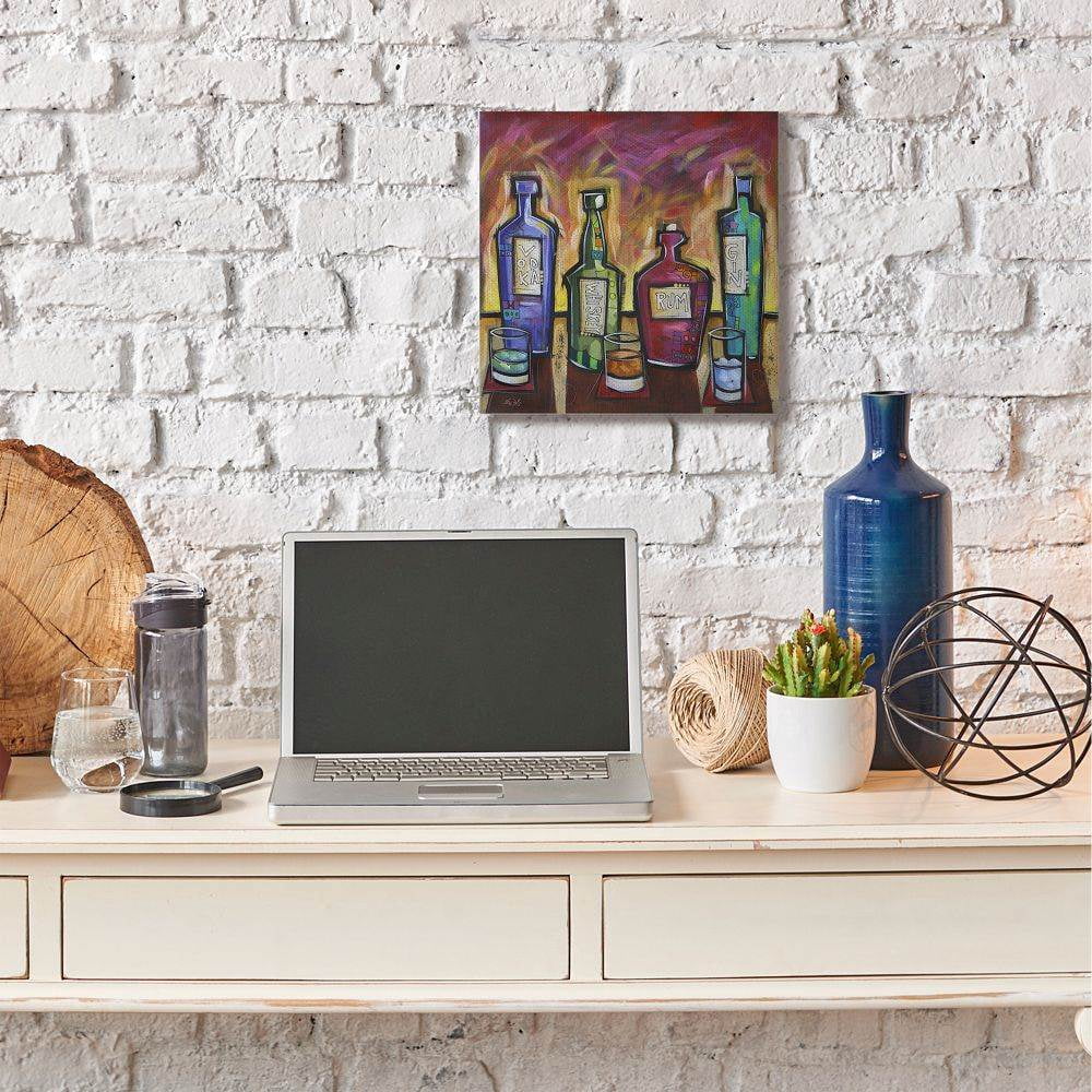 Stupell Industries Alcoholic Drinks Colorful Modern Painting Canvas Wall Art by Eric Waugh
