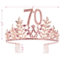 thumbnail image 3 of 70th Birthday Gifts for Women, 70th Birthday Tiara and Sash, 70 Fabulous Sash and Crystal Tiara, 70th Birthday Decorations for Women, 70th Birthday Party Supplies, Happy 70th Birthday, 3 of 7
