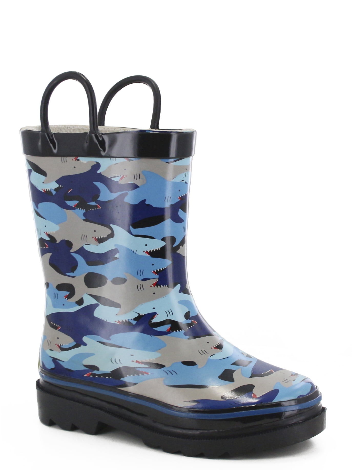 kids shark rain boots