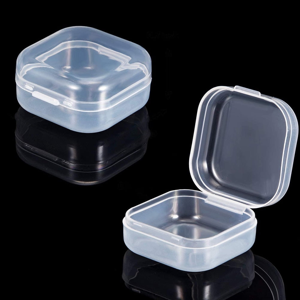 24pcs Mini Clear Box Empty Case with Lid Earplug Jewelry Small Item Storage Box