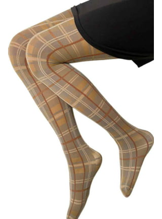 Maroon Plaid  Stockings outfit, White tights, Fashion tights