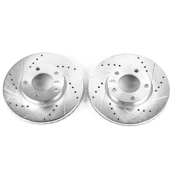 Power Stop Front Pair of Drilled and Slotted Brake Rotors JBR1113XPR