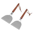 thumbnail image 2 of Stainless Steel Grill Spatula Set, Wood Handle, Heat Resistant, Easy Clean, Durable Kitchen BBQ Tools - Small & Medium Flat Spatulas, 2 of 8