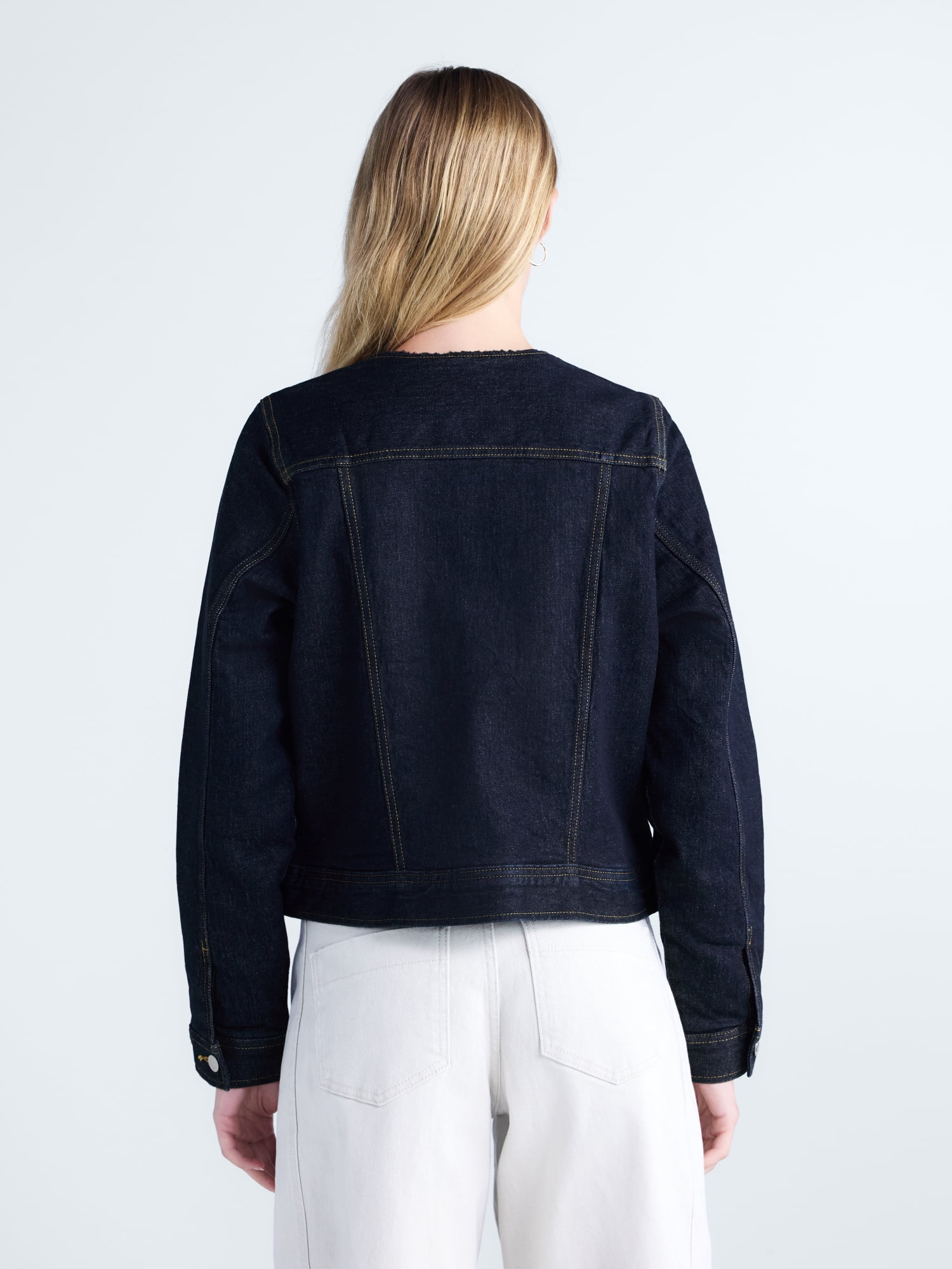 Free Assembly Women’s and Women’s Plus Faux Shearling Denim Jacket, Sizes XS-4X